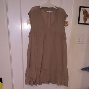 And Now This | Chic Sleeveless Tan Tunic